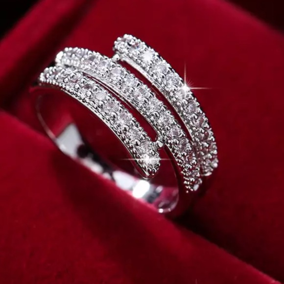 Sterling silver three row ring - Picture 3 of 4